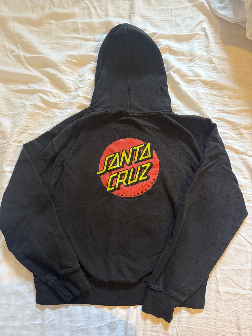 Santa Cruz Black Hoodie with Red & Yellow Logo Circle